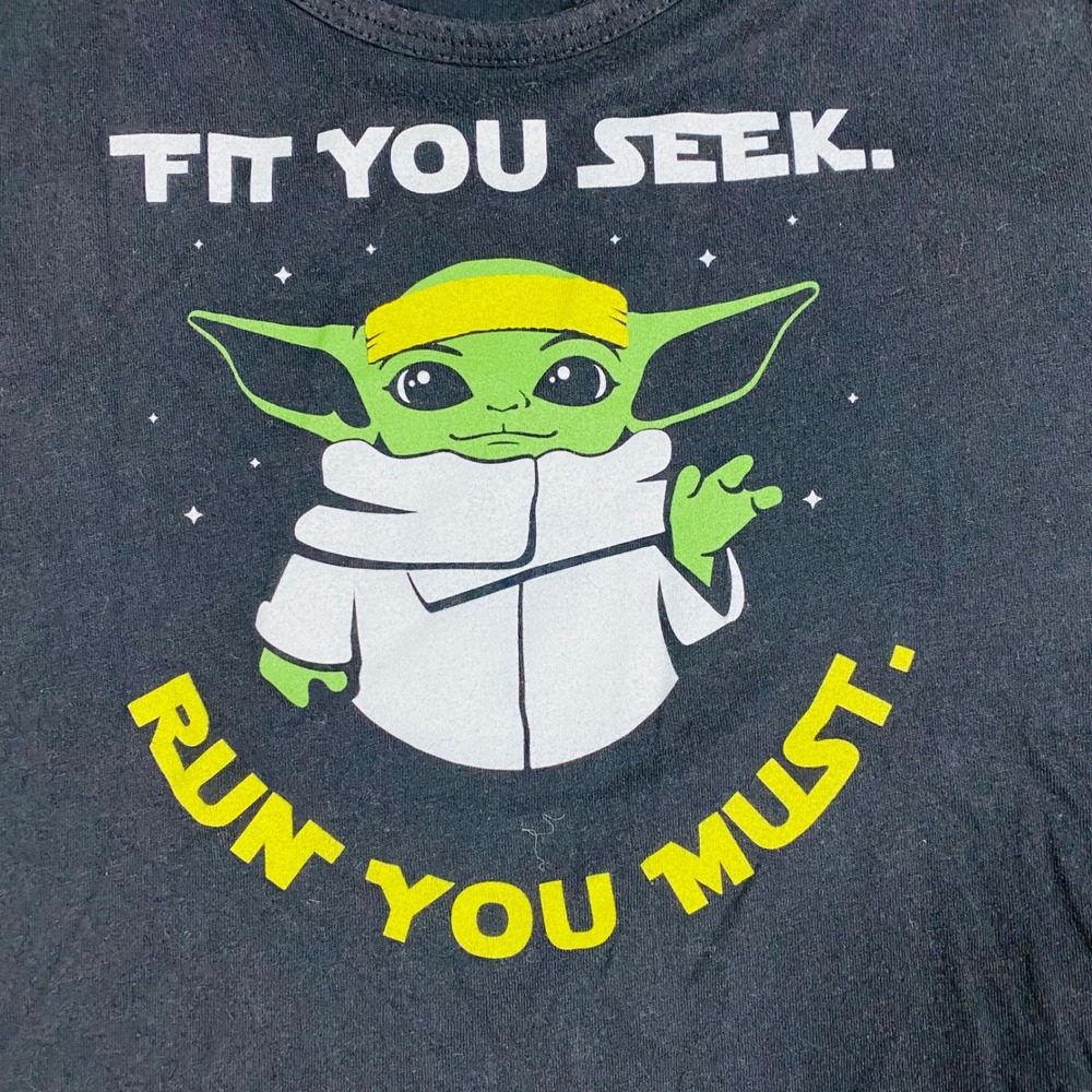 Next Level Star Wars Baby Yoda Tank Top Womens Large Black Fit You Seek Run Must - Picture 3 of 11